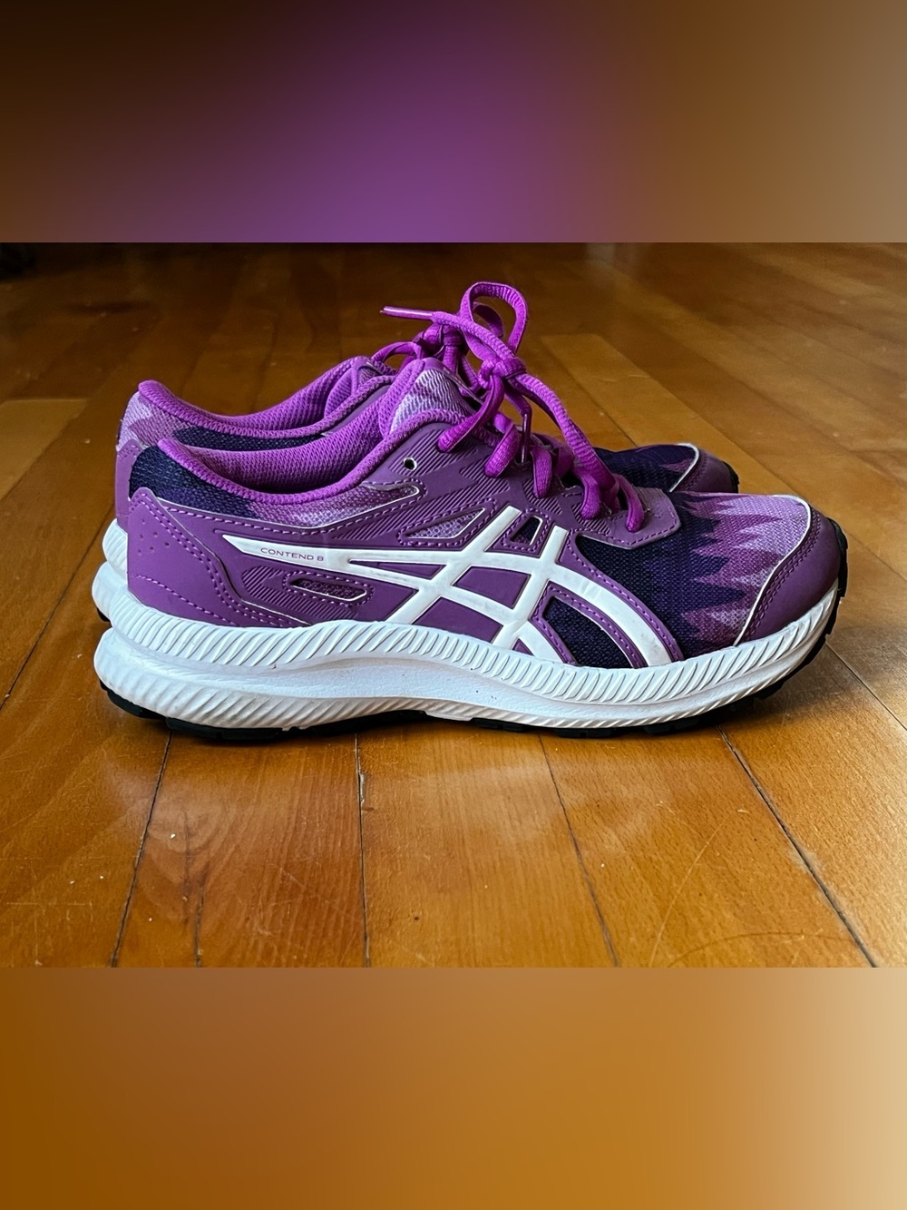 ASICS Purple and White Athletic Running Shoes